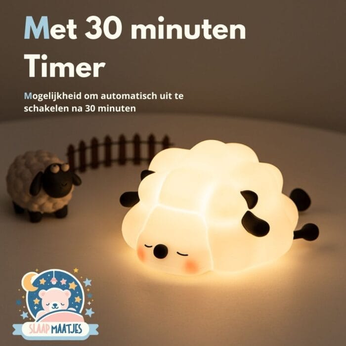 Kinder Nachtlampje Schaap met Aanraaksensor - Slaap Maatjes - Afbeelding 4