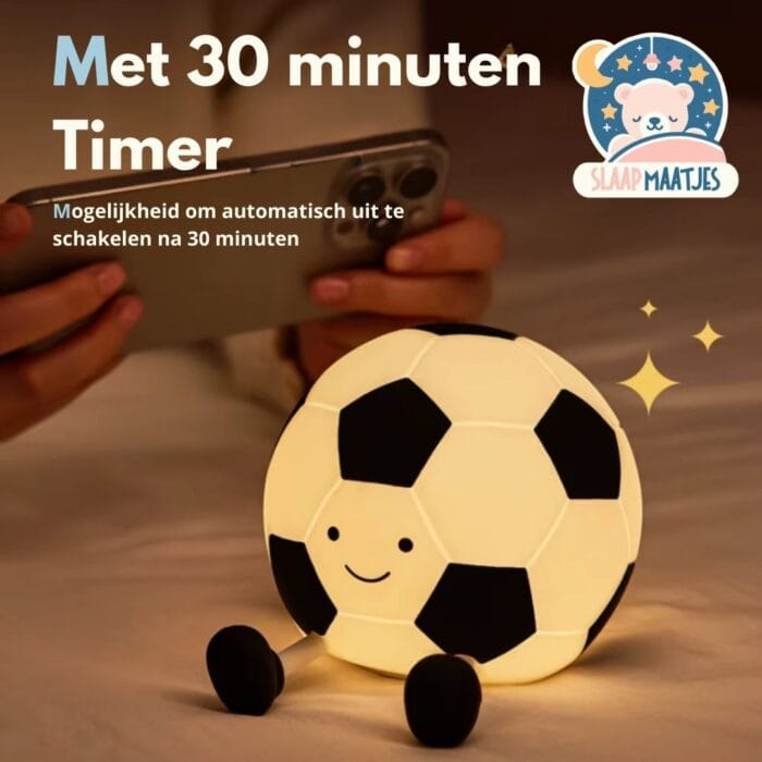 voetbal kindernachtlamp met 30 minuten timer